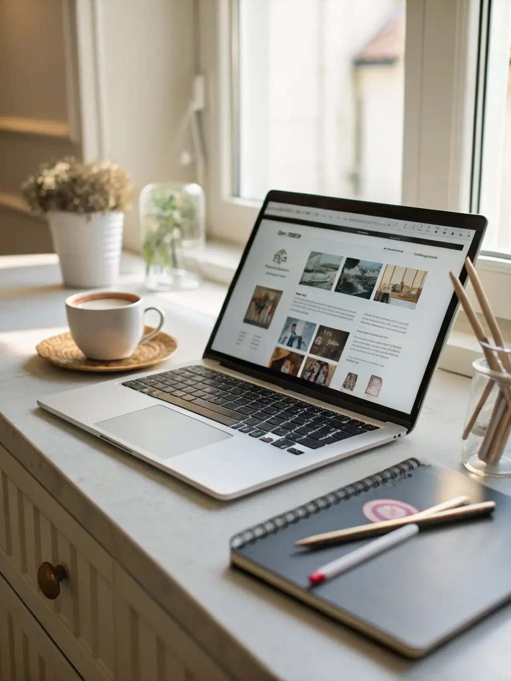 An image of a website design mockup on a laptop, representing Fjord Foundry's web design and development services.